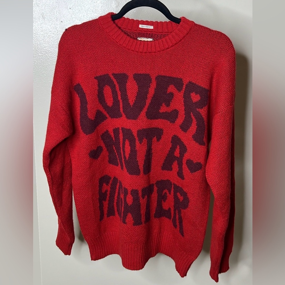 Mother Denim “lover not a fighter” sweater